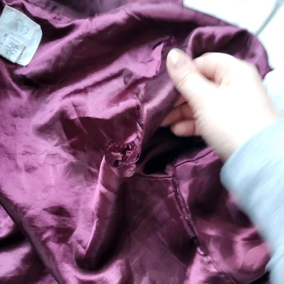 Full Tilt track jacket zip front maroon white black stripe size S - Picture 7 of 9